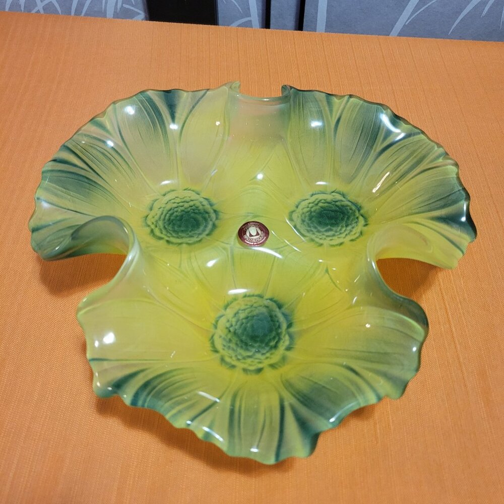 Walther Glas Art Bowl - 3 Compartments Germany EUC